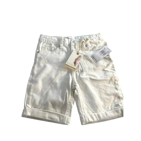 Jessica Simpson Girls Bermuda Shorts Adj Waist Rolled Hem White Size 8 NWT - Picture 1 of 7